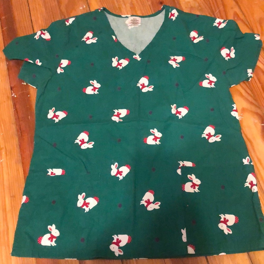 Easter bunny scrub top